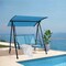Costway 2-Seat Patio Swing Porch Swing with Adjustable Canopy for Garden Black/Dark Brown